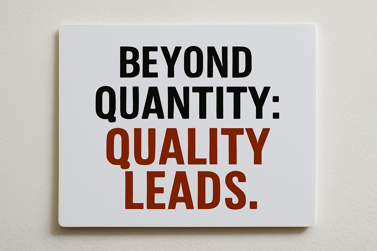 Beyond quantity quality leads